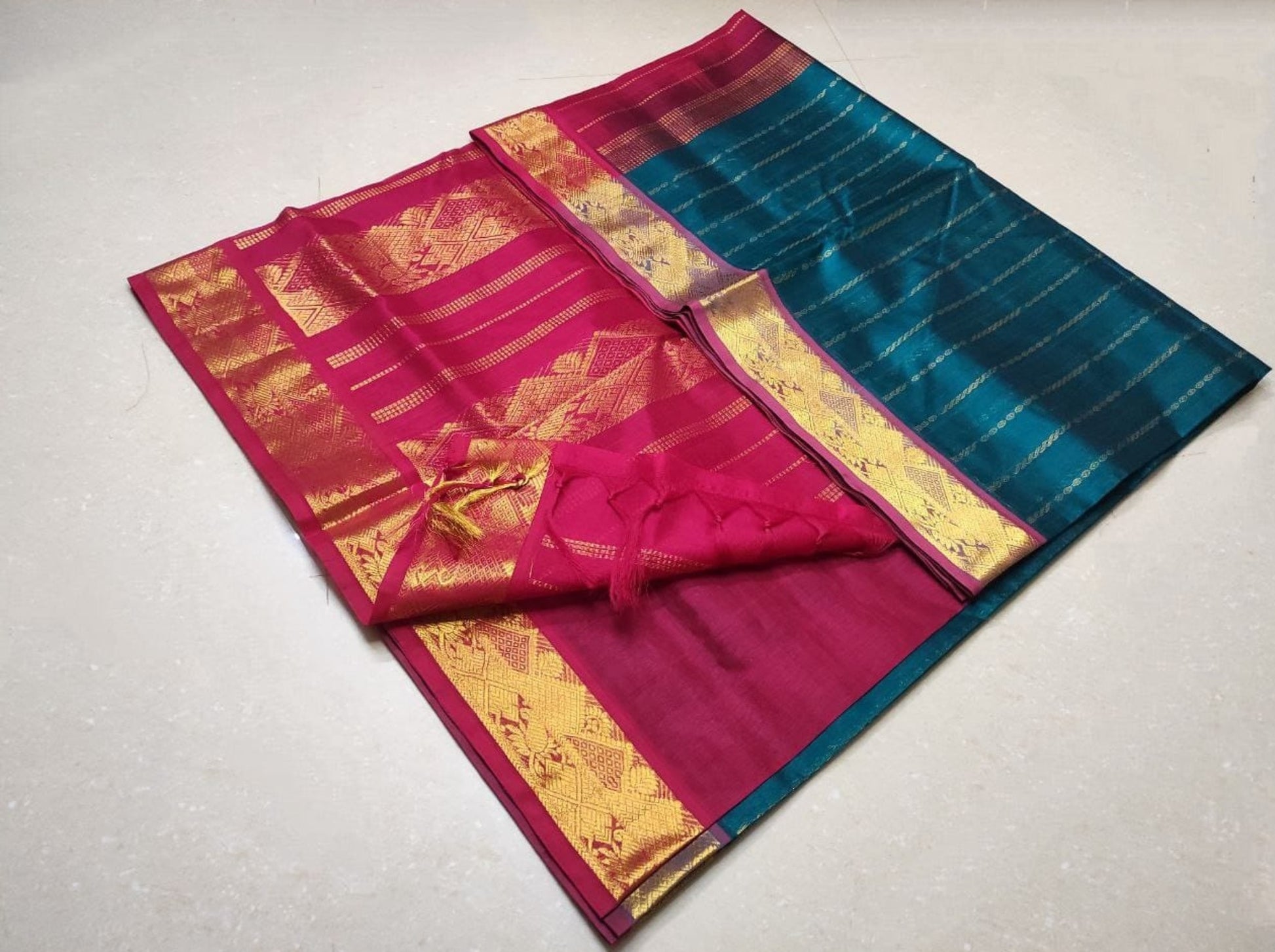 Pure Silk Cotton Vairavoosi Saree