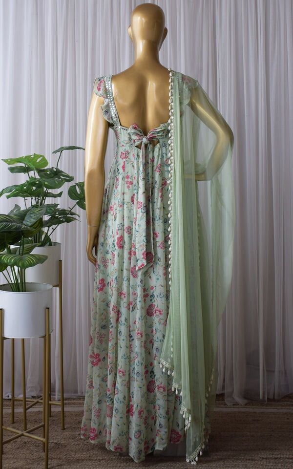 Georgette Digital Print Gown