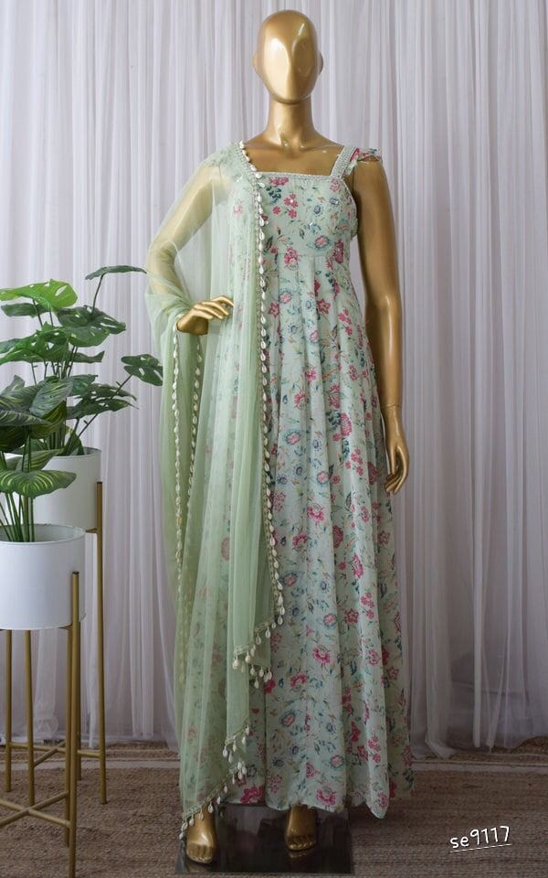 Georgette Digital Print Gown