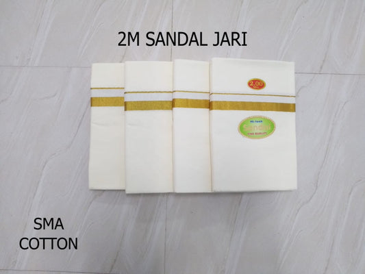 Cotton White Dhotis for Men with Zari