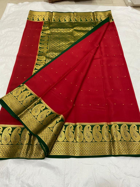 Mango Border Mysore Silk Sarees