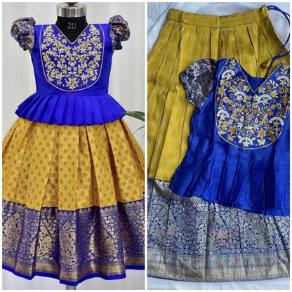 Girls Readymade Raw Silk Lehenga Blouse