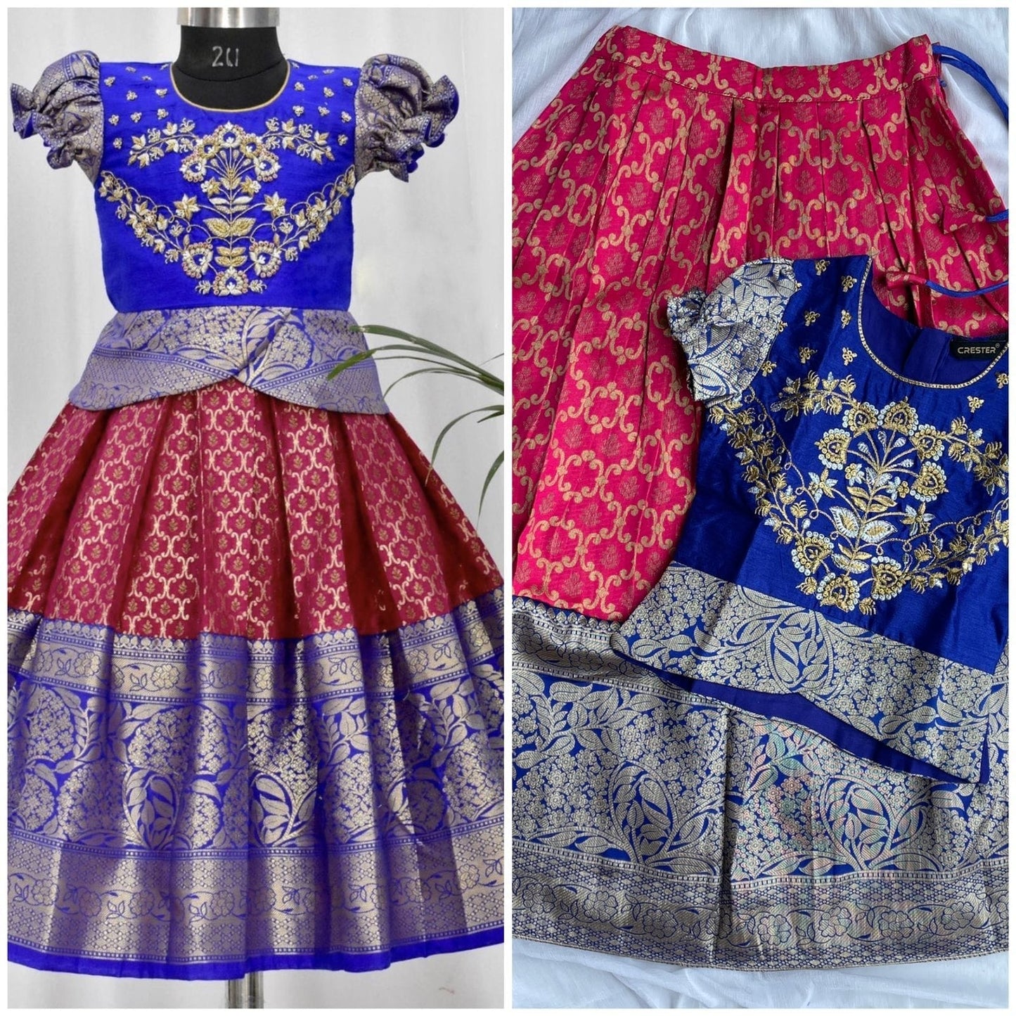 Girls Readymade Raw Silk Lehenga Blouse