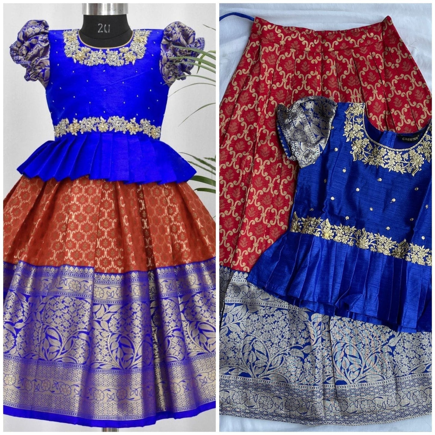 Girls Readymade Raw Silk Lehenga Blouse