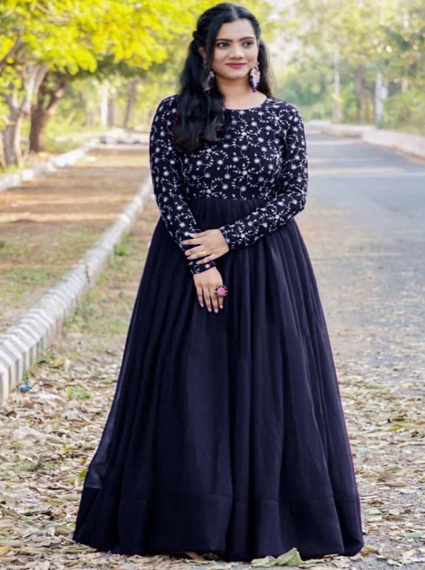 Georgette Embroidery Gown