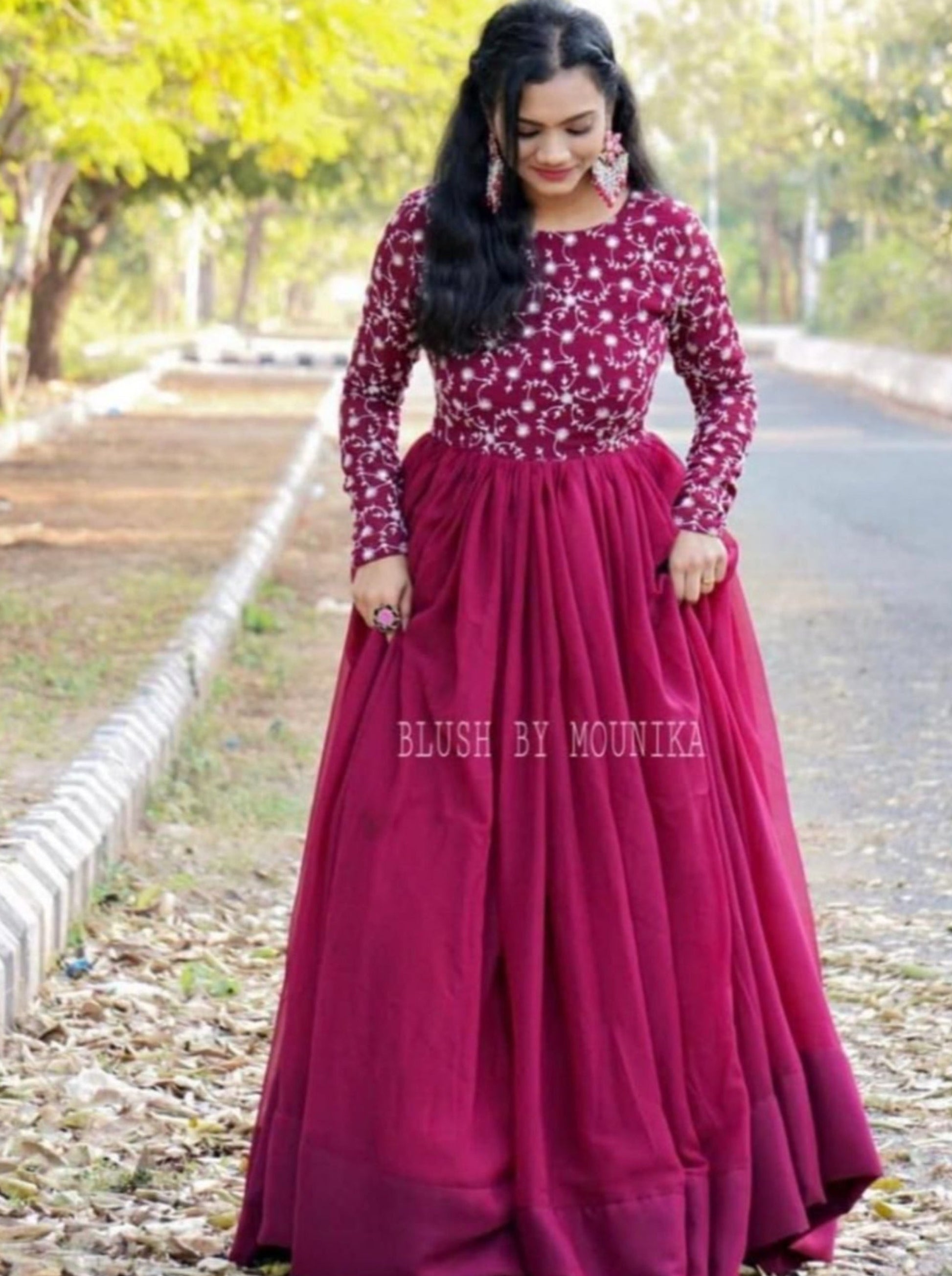 Georgette Embroidery Gown