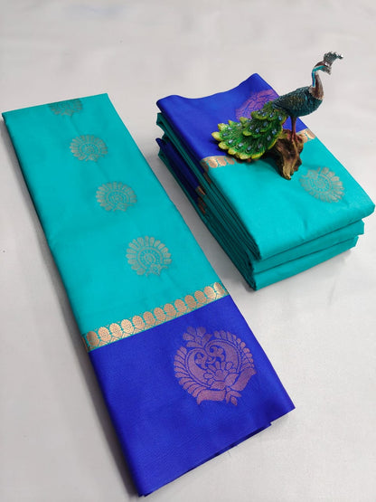 Semi Silk Embossed Sarees