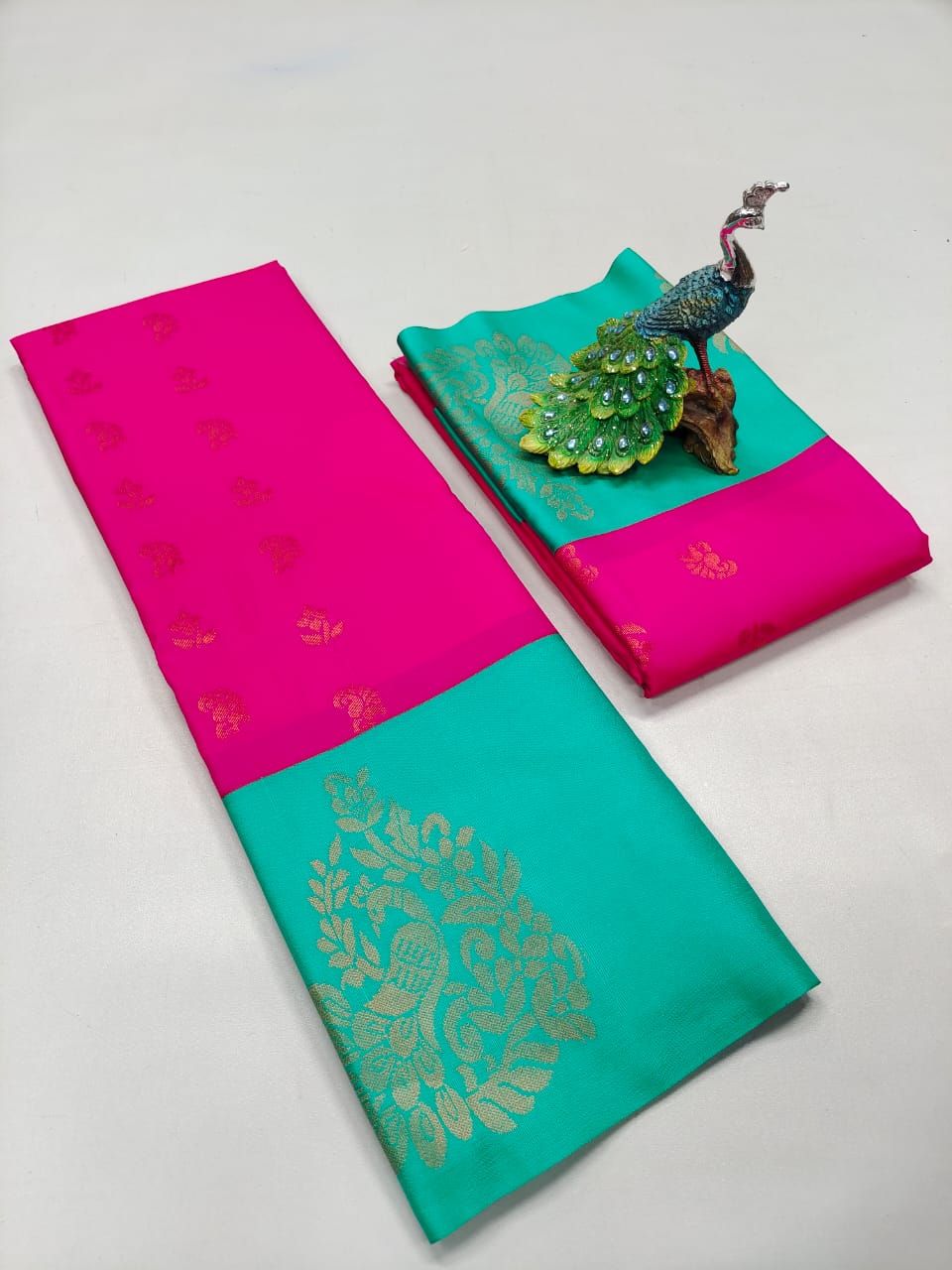 Semi Silk Embossed Sarees