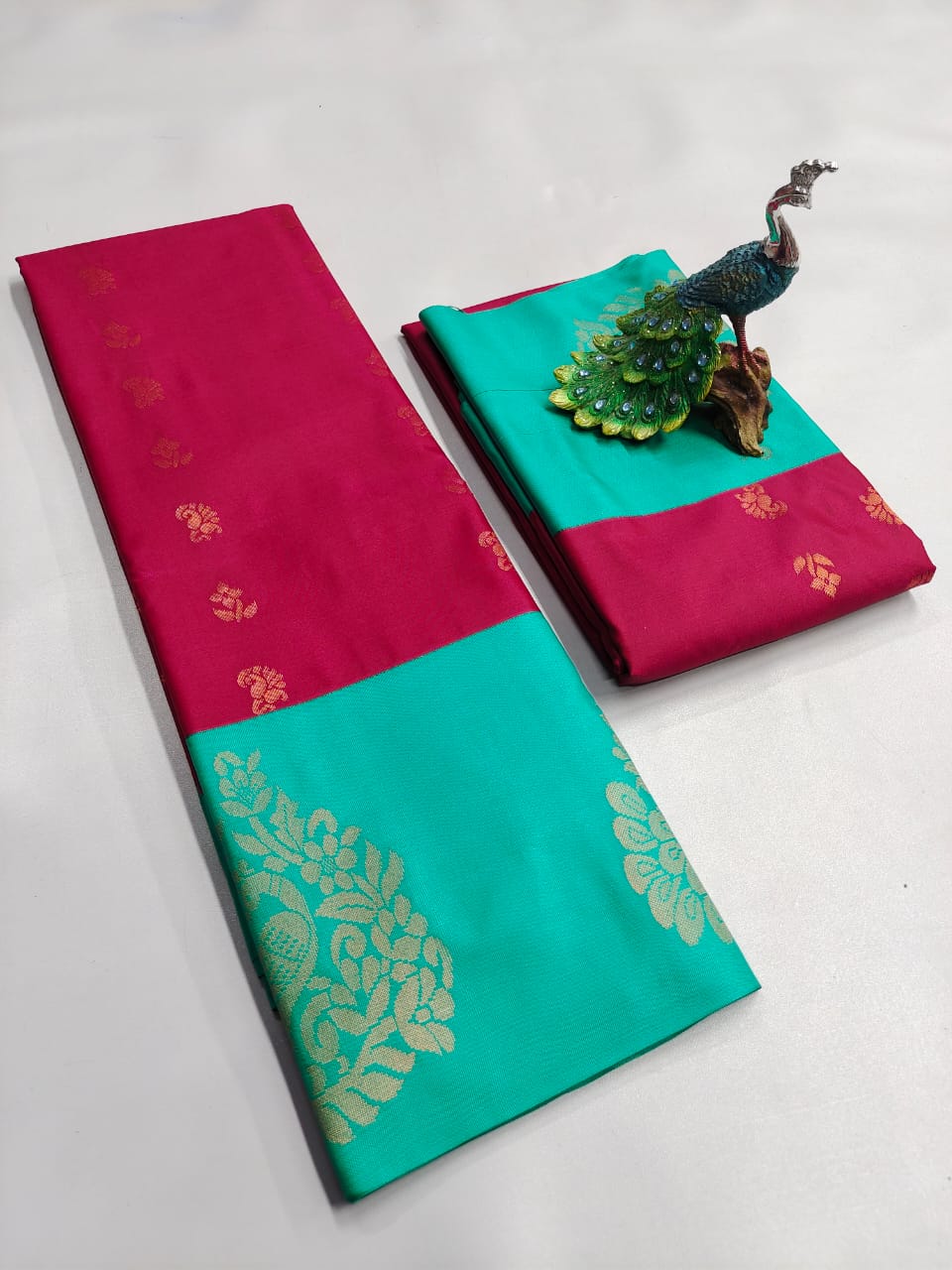 Semi Silk Embossed Sarees