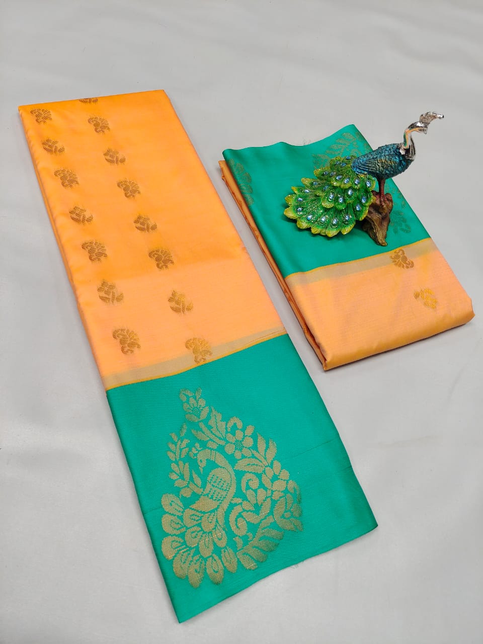 Semi Silk Embossed Sarees