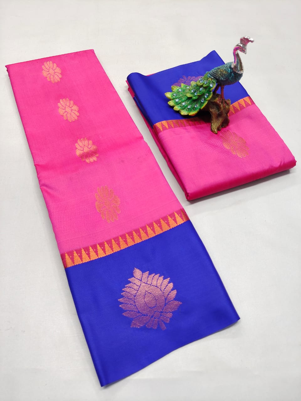 Semi Silk Embossed Sarees