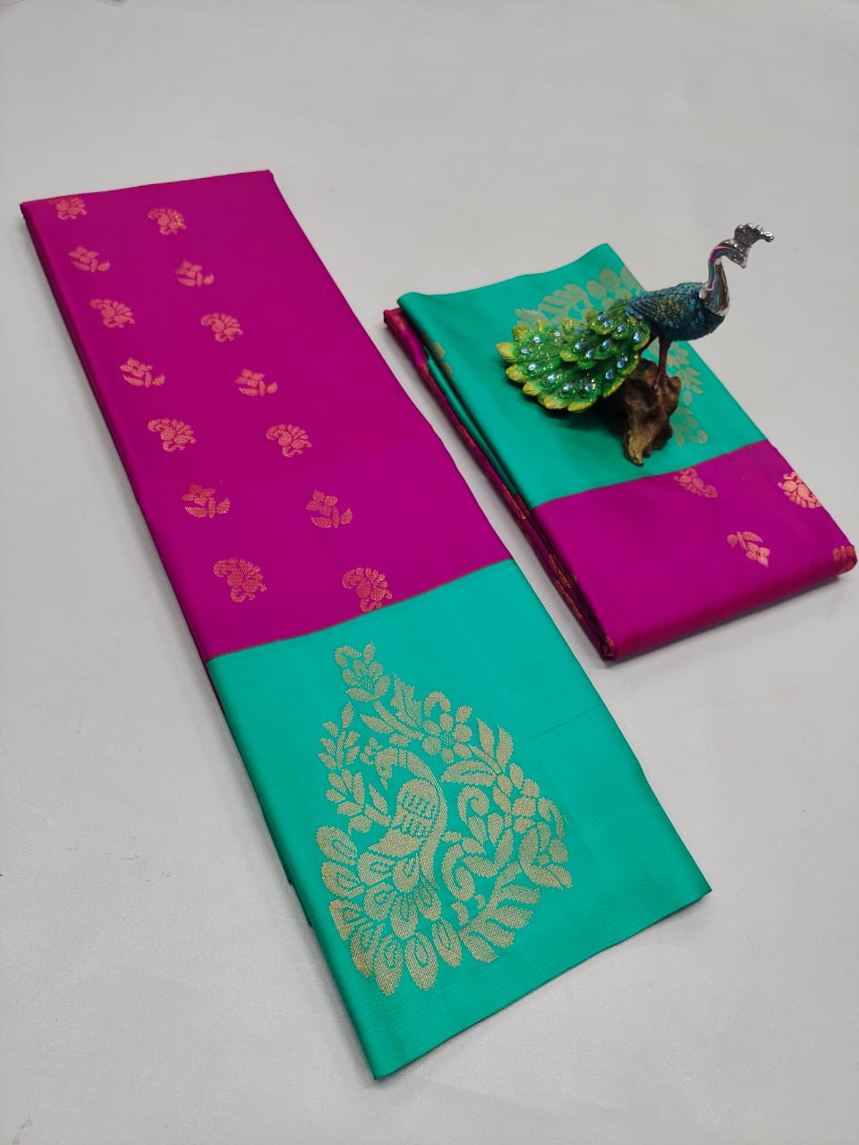 Semi Silk Embossed Sarees