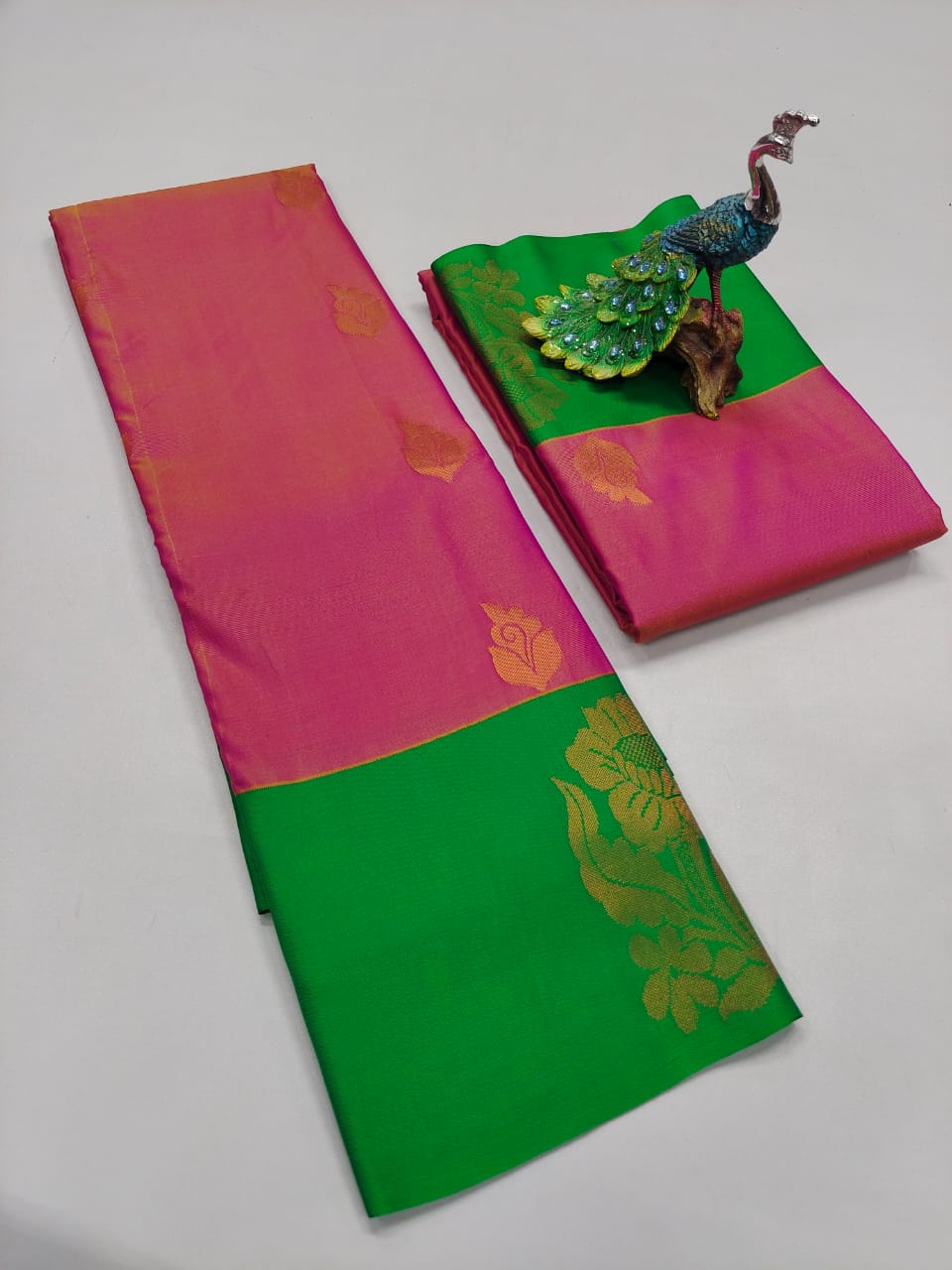 Semi Silk Embossed Sarees