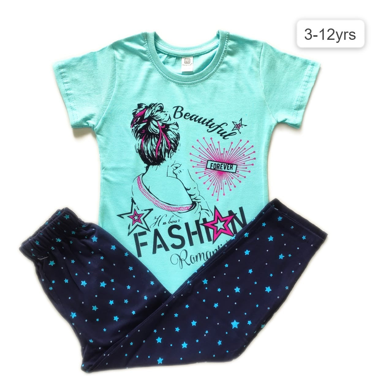 Girls Cotton T-Shirts Pants Sets