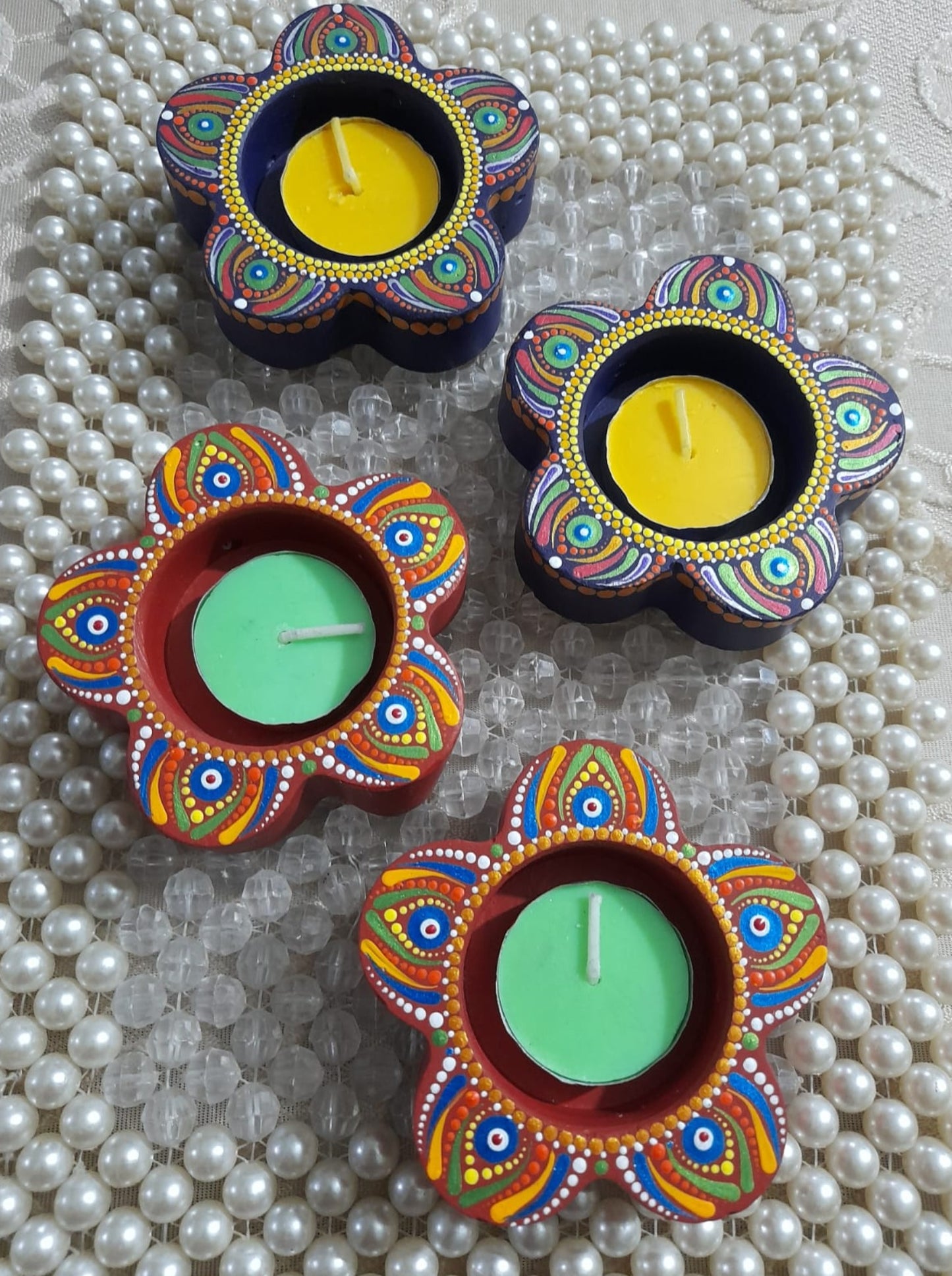 Mandala Art Candle Holders Set of 10