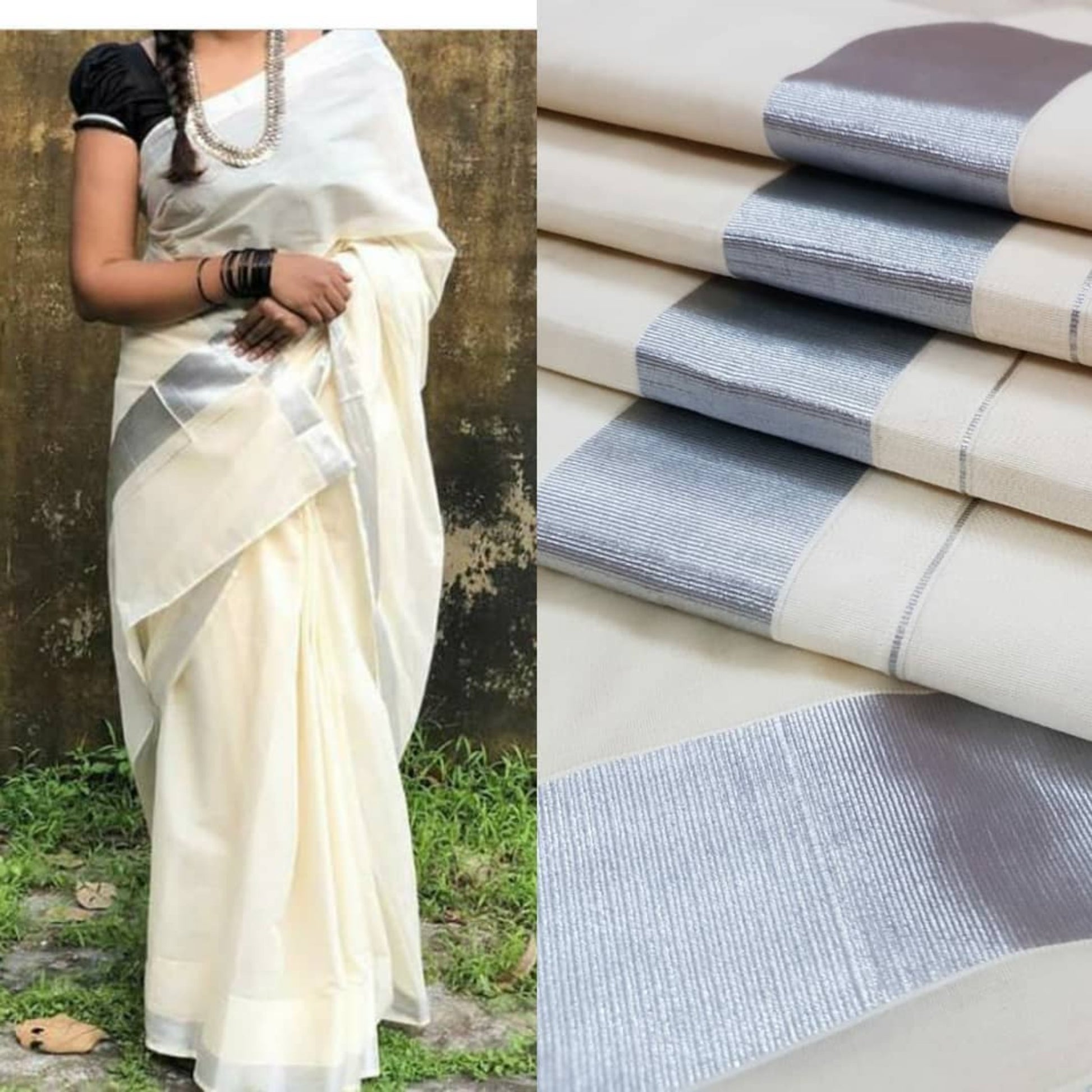 Kerala kasavu cotton sarees