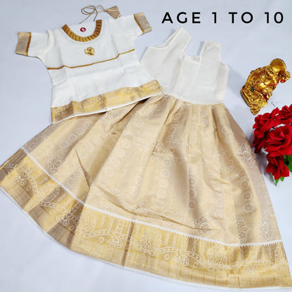 Girls Semi Silk Skirt Blouse