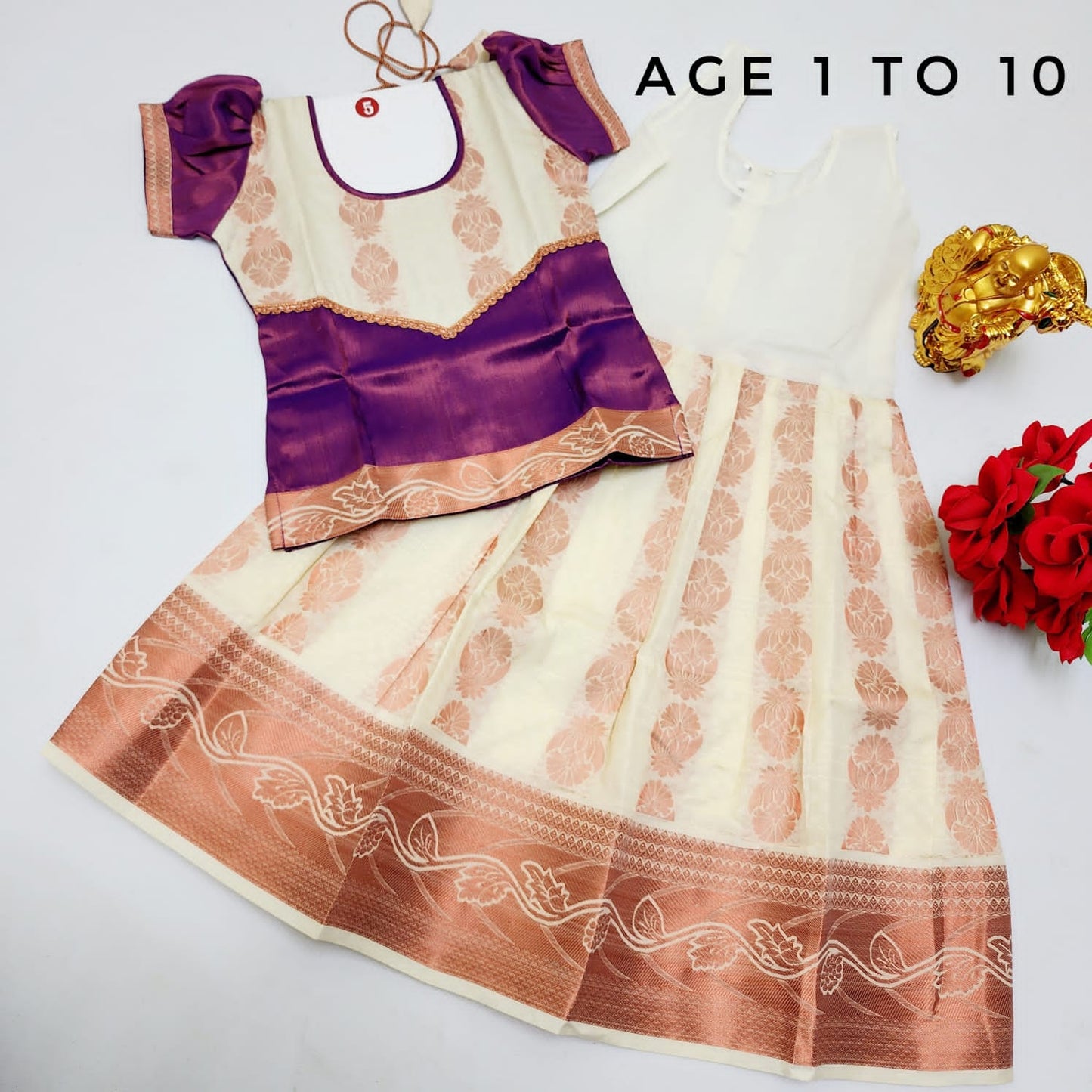 Girls Semi Silk Skirt Blouse