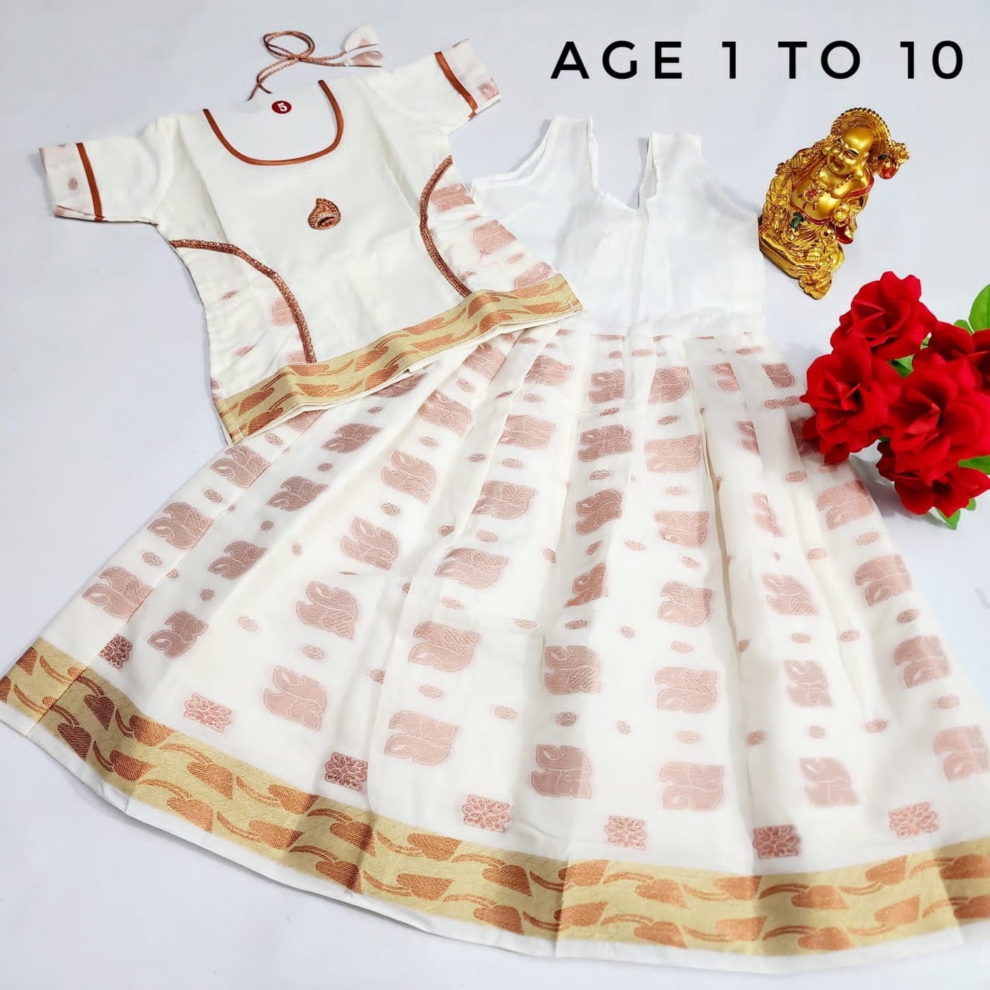 Girls Semi Silk Skirt Blouse