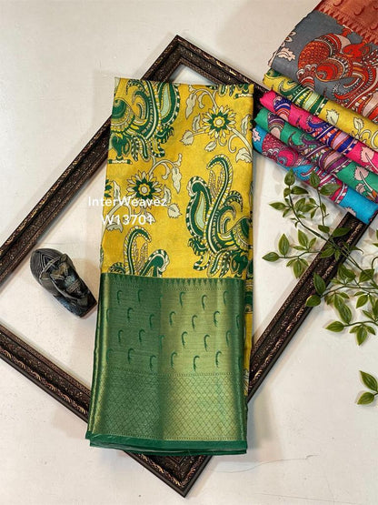 Semi Dupion Kalamkari sarees