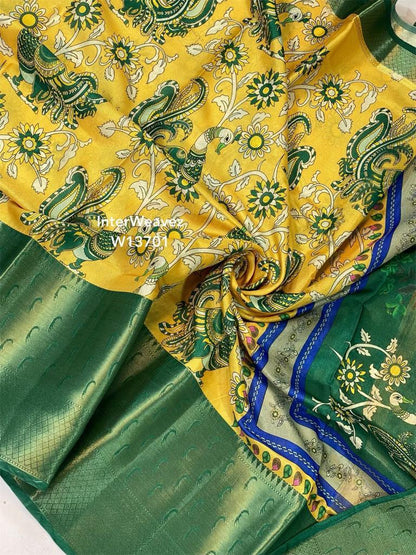 Semi Dupion Kalamkari sarees