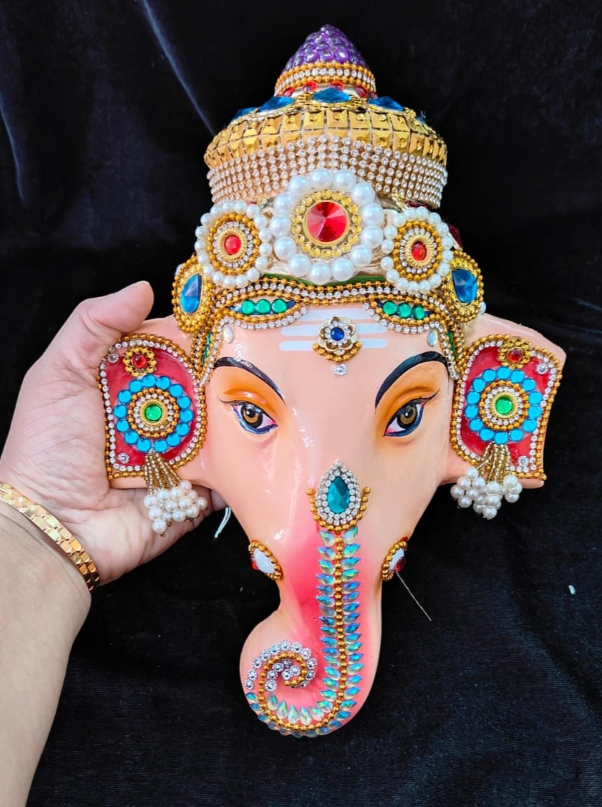 Papermache lord ganesha face decoration 