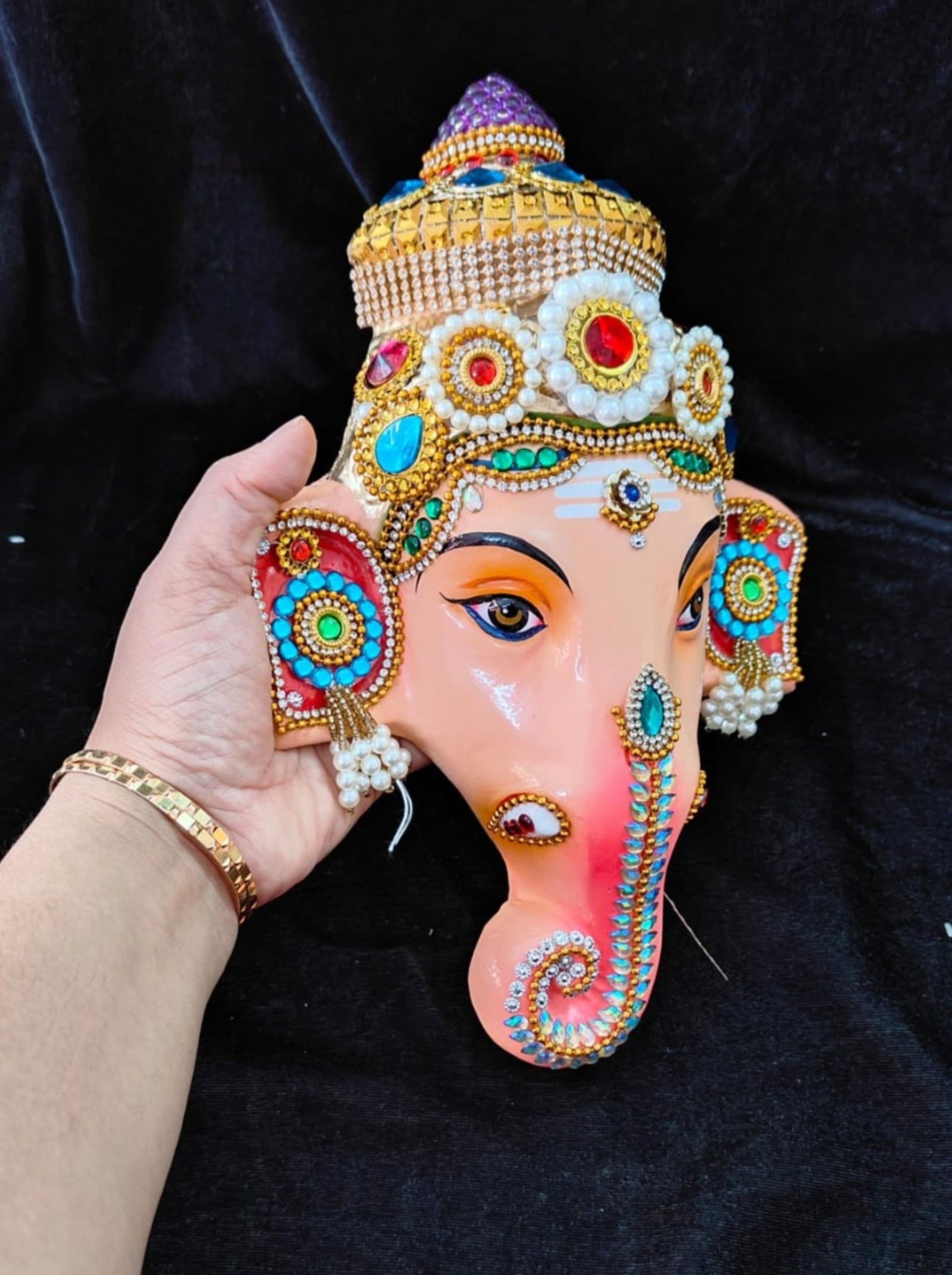 Papermache lord ganesha face decoration 