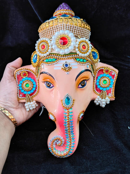 Papermache lord ganesha face decoration 