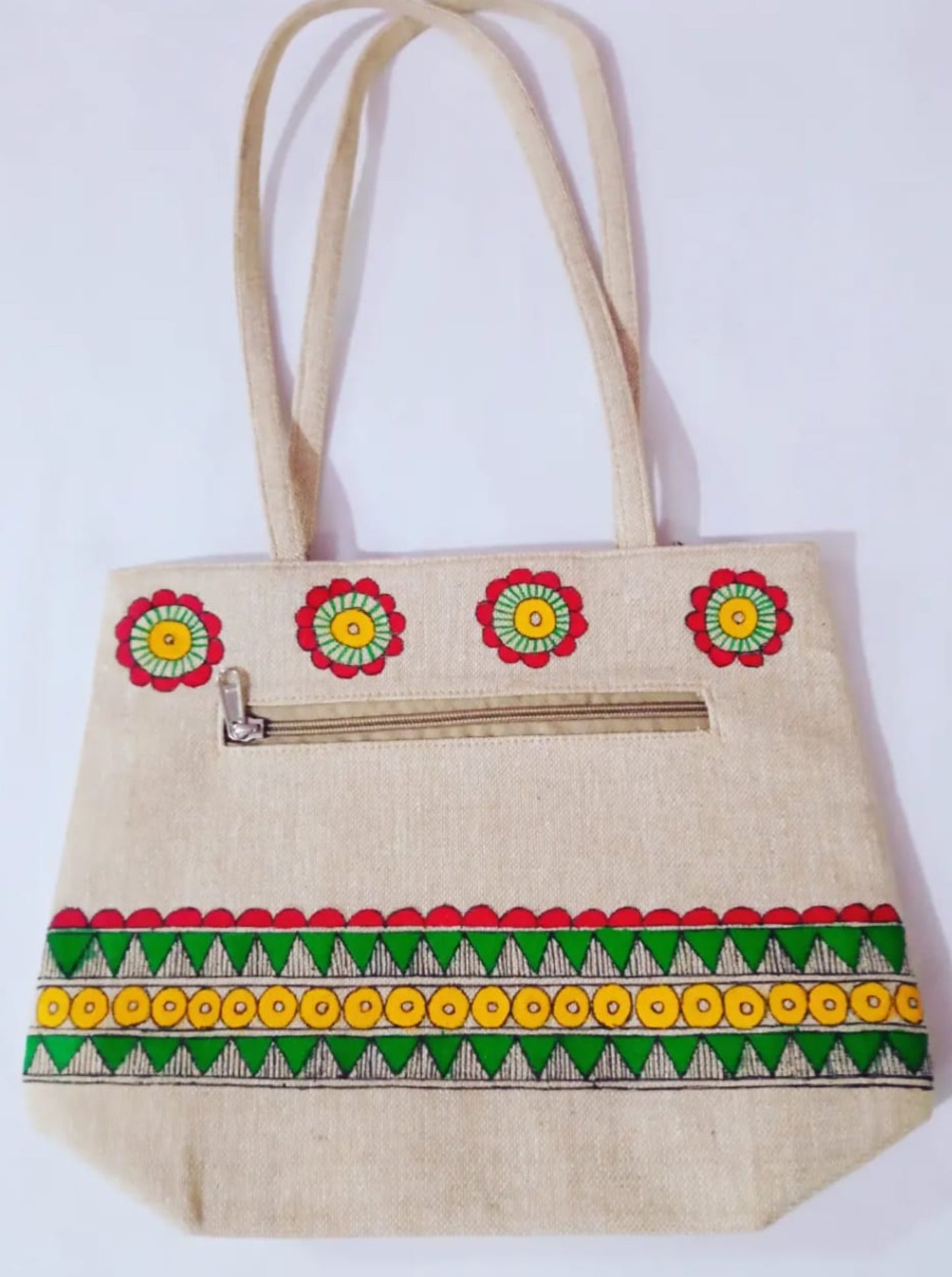 Madhubani Hand painted Jute shopping bags