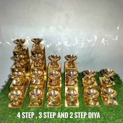 Brass Steps Diyas Stands in Pair