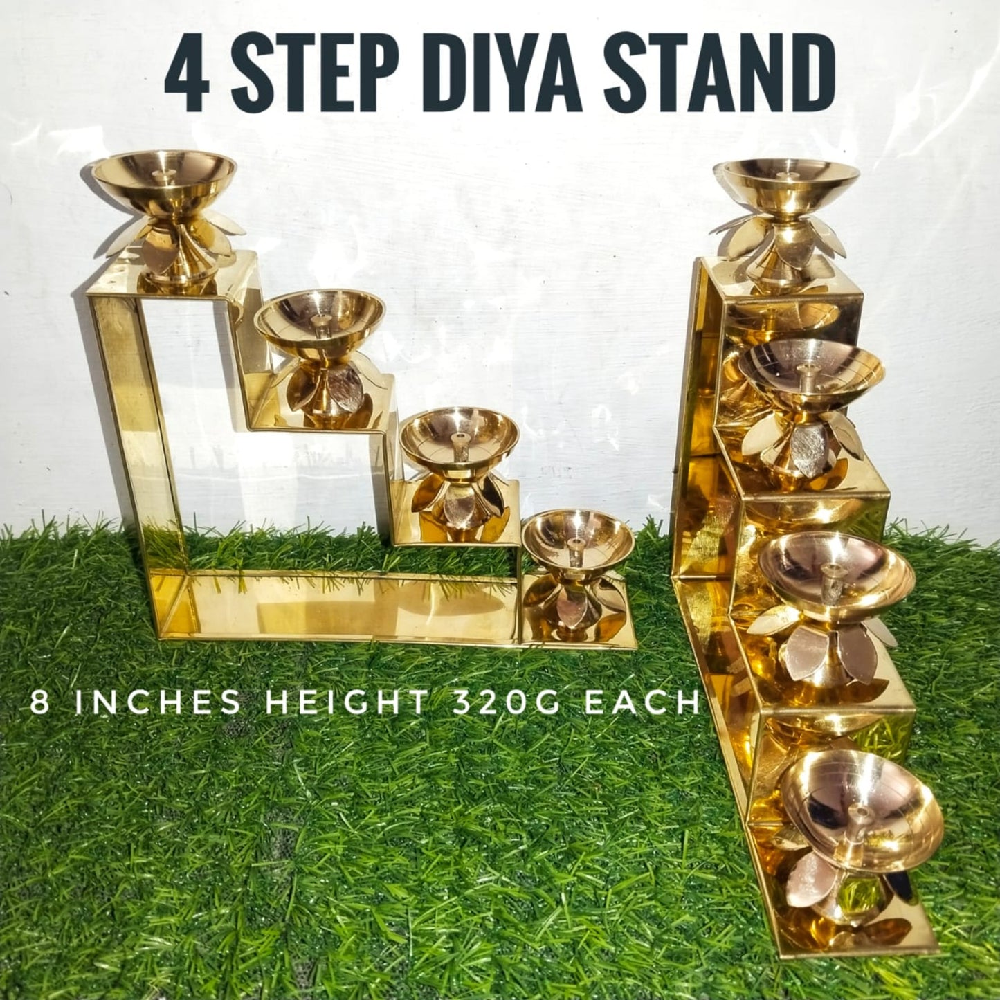 Brass Steps Diyas Stands in Pair