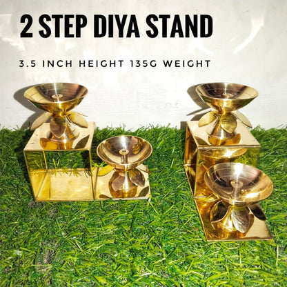 Brass Steps Diyas Stands in Pair