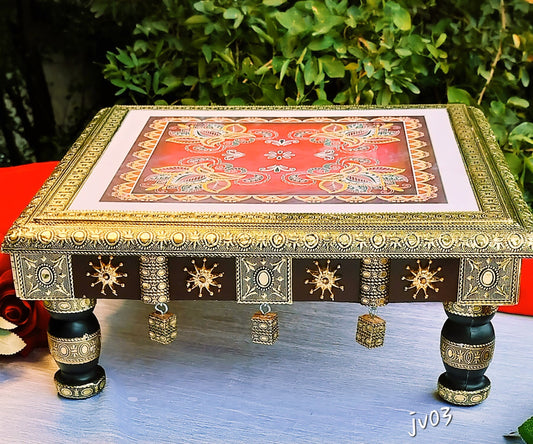 German Silver Gold plated Chowki