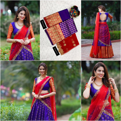 Kanjivaram Silk Lehenga Set with Georgotte dupatta