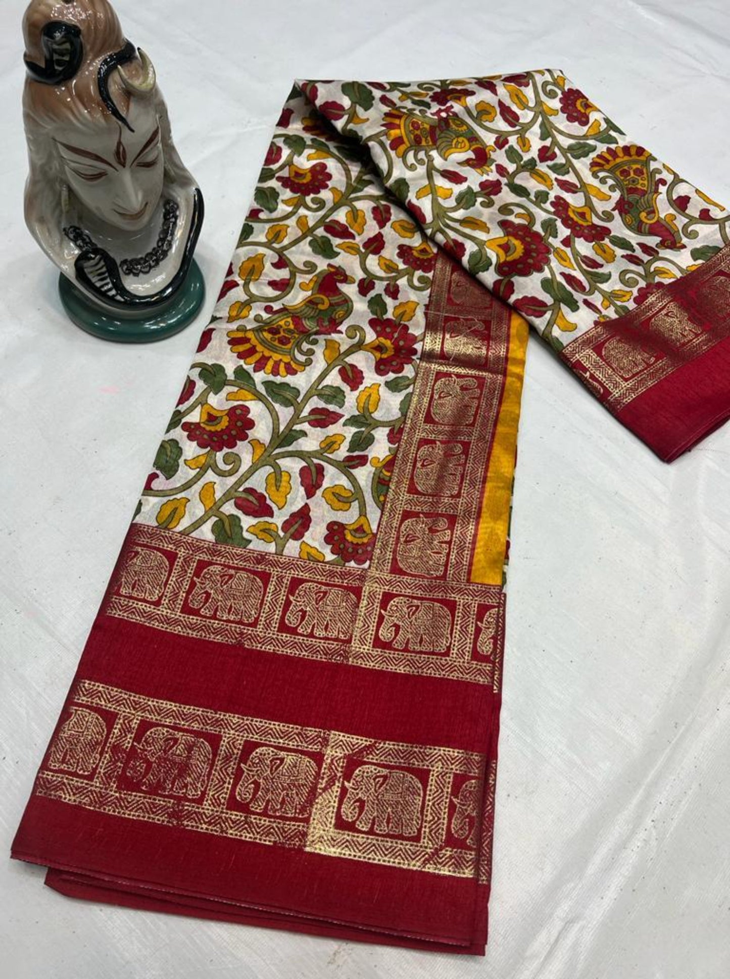 Dola silk kalamkari print sarees