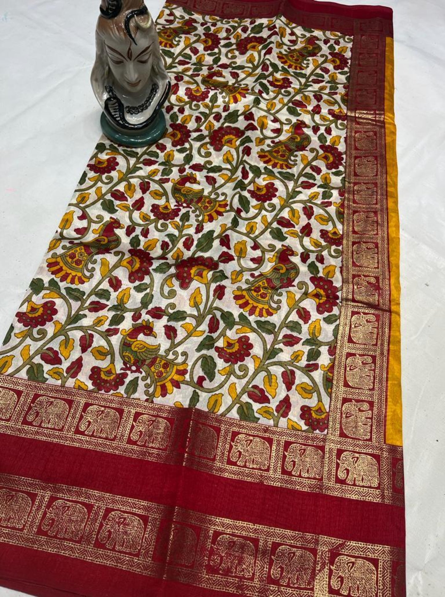 Dola silk kalamkari print sarees