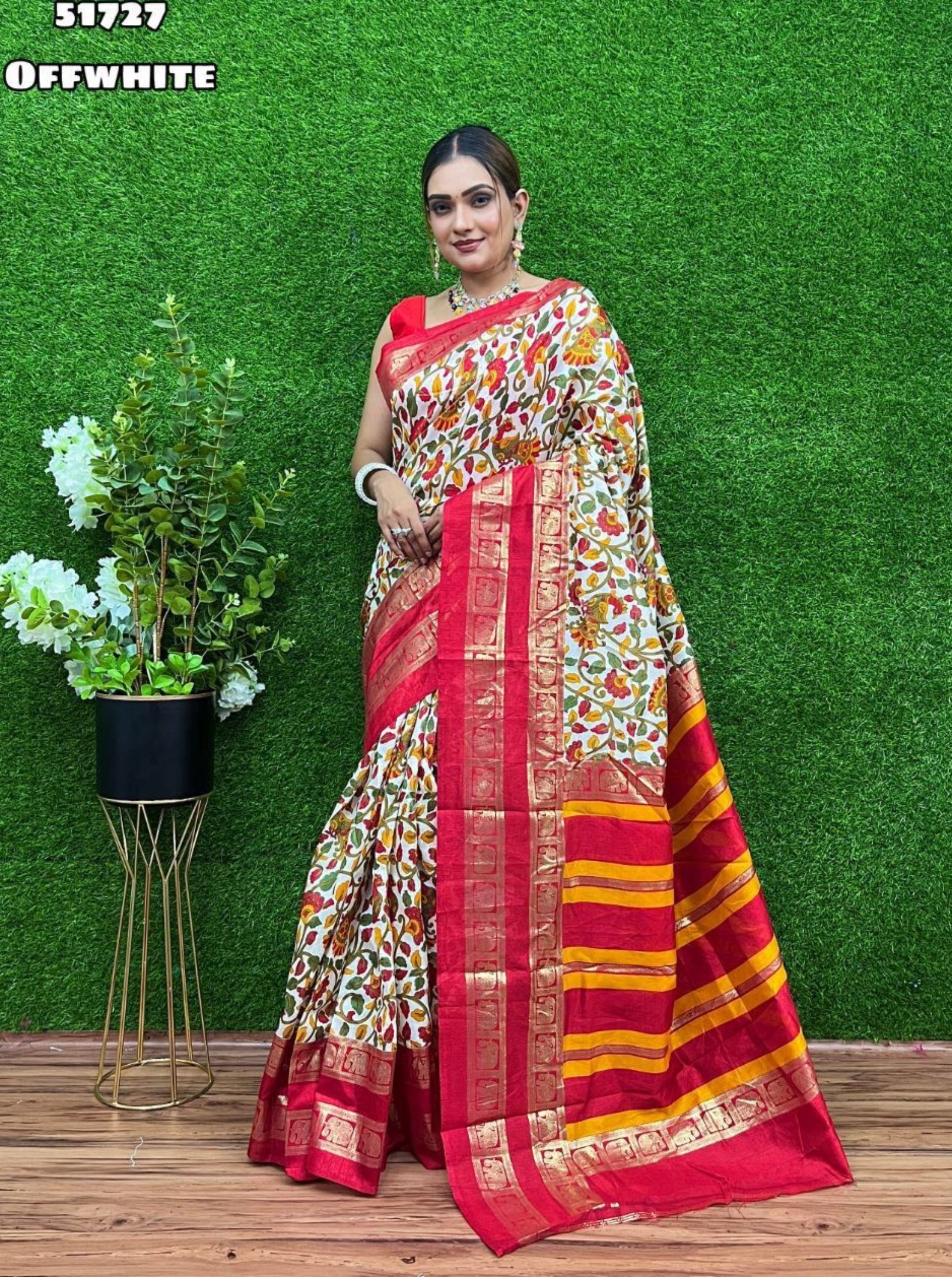 Dola silk kalamkari print sarees