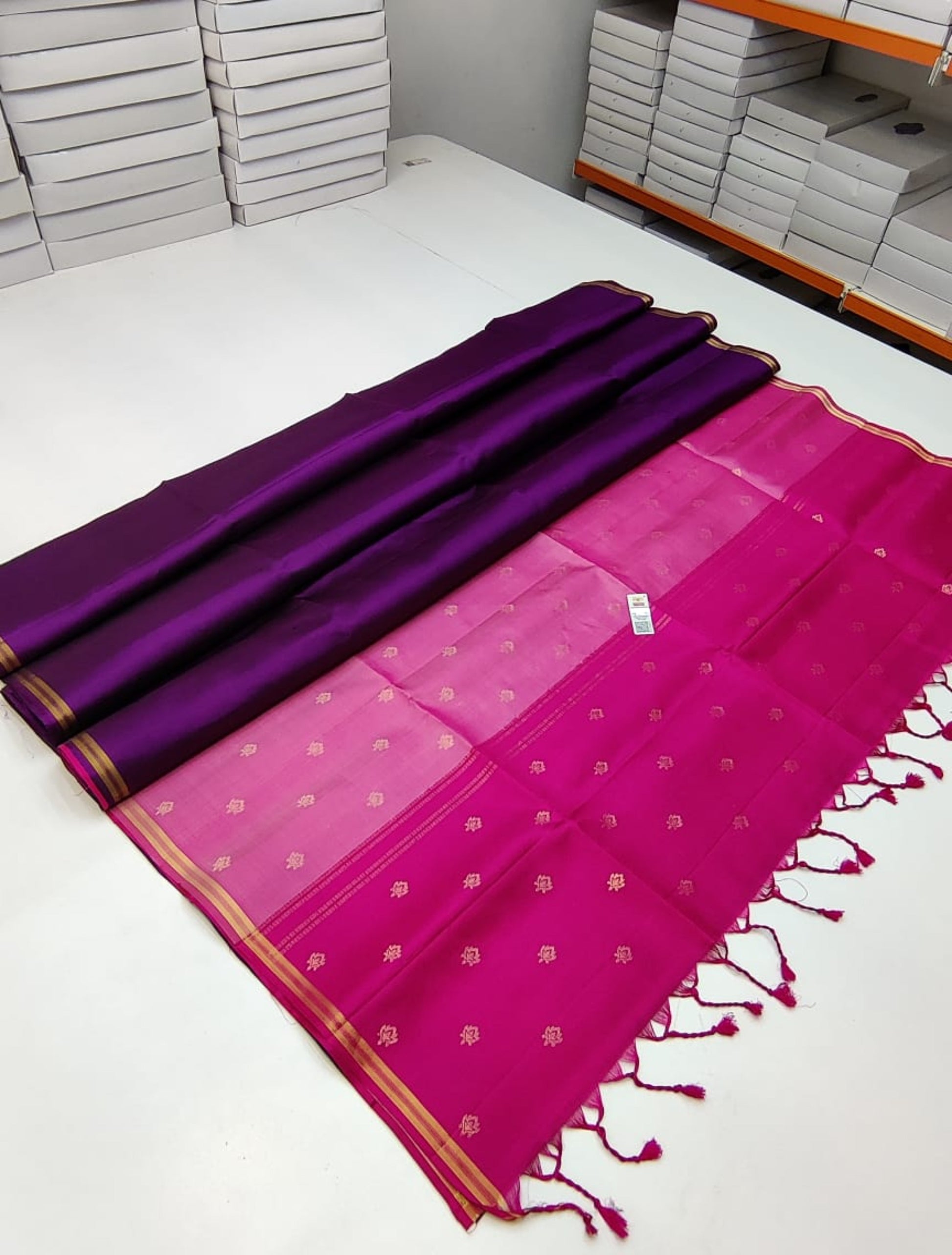 Dual Colour Pallu Kanchi Silk sarees