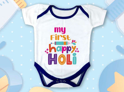 Customised Holi Baby Rompers