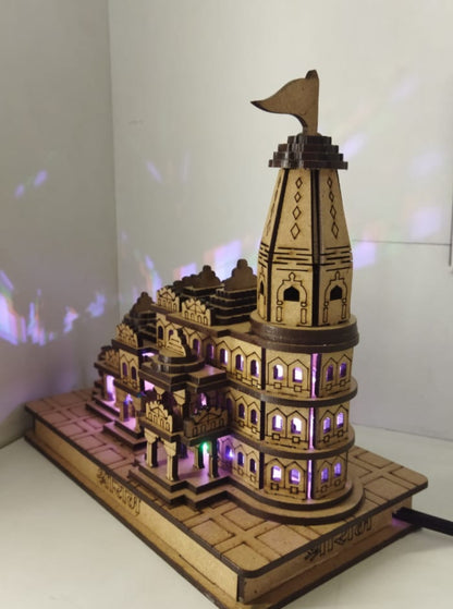 MDF Ram Mandir Model with LED