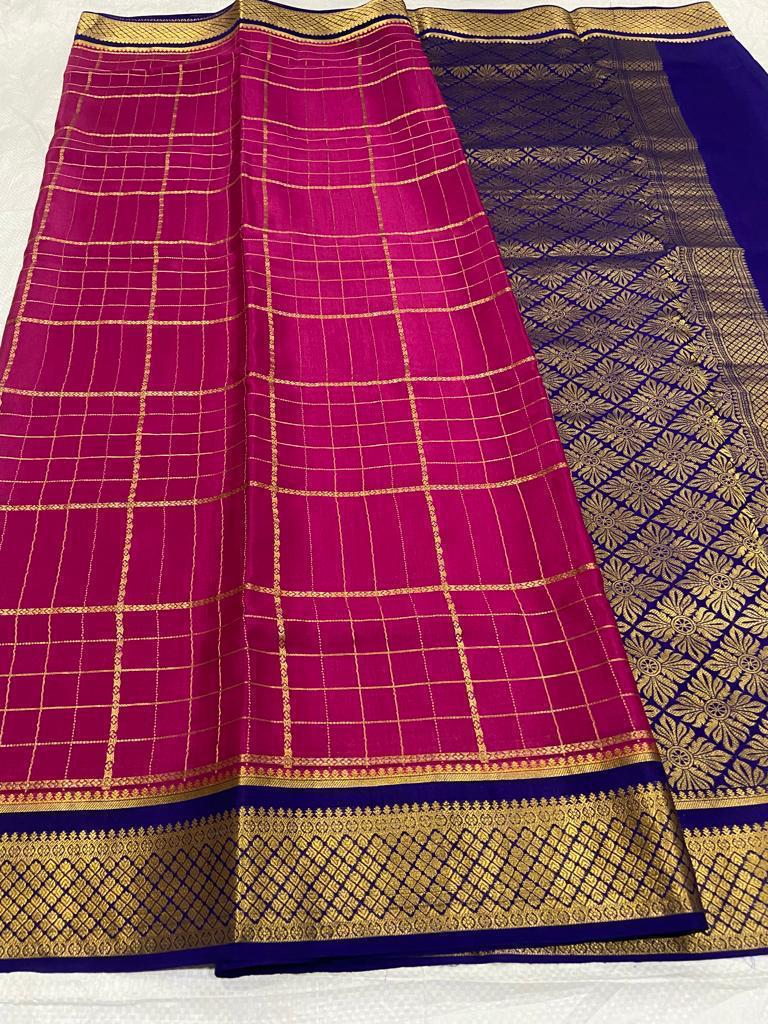 Blue Mysore Silk Saree – Vijayalakshmi Silks