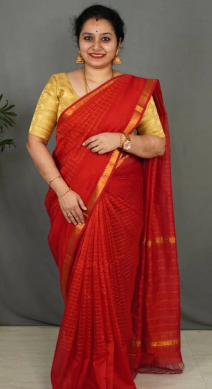 Mangalagiri  Pattu Checked Sarees