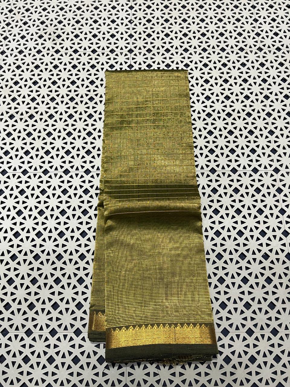 Mangalagiri  Pattu Checked Sarees