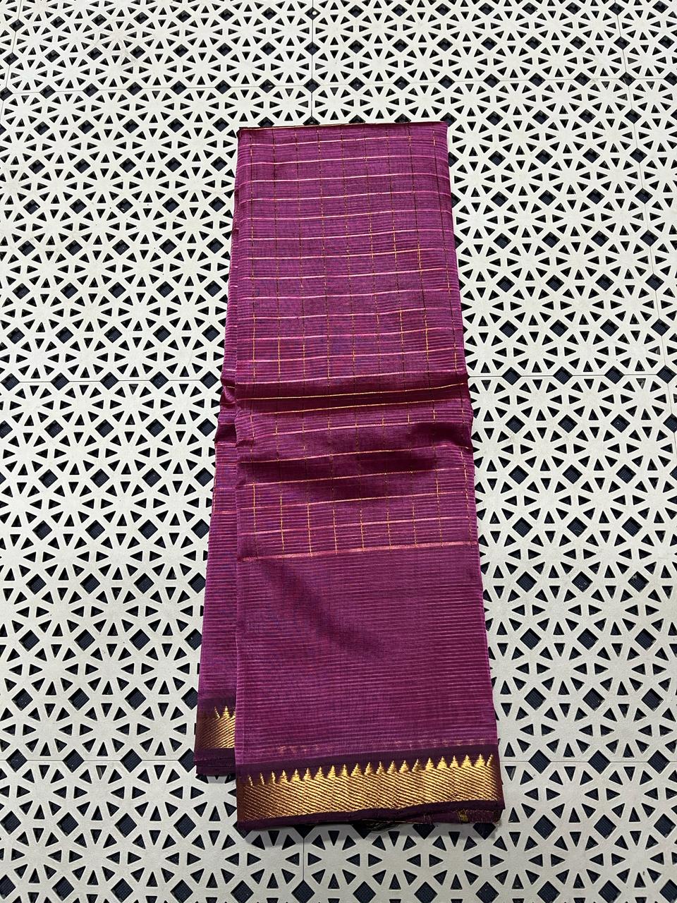 Mangalagiri  Pattu Checked Sarees