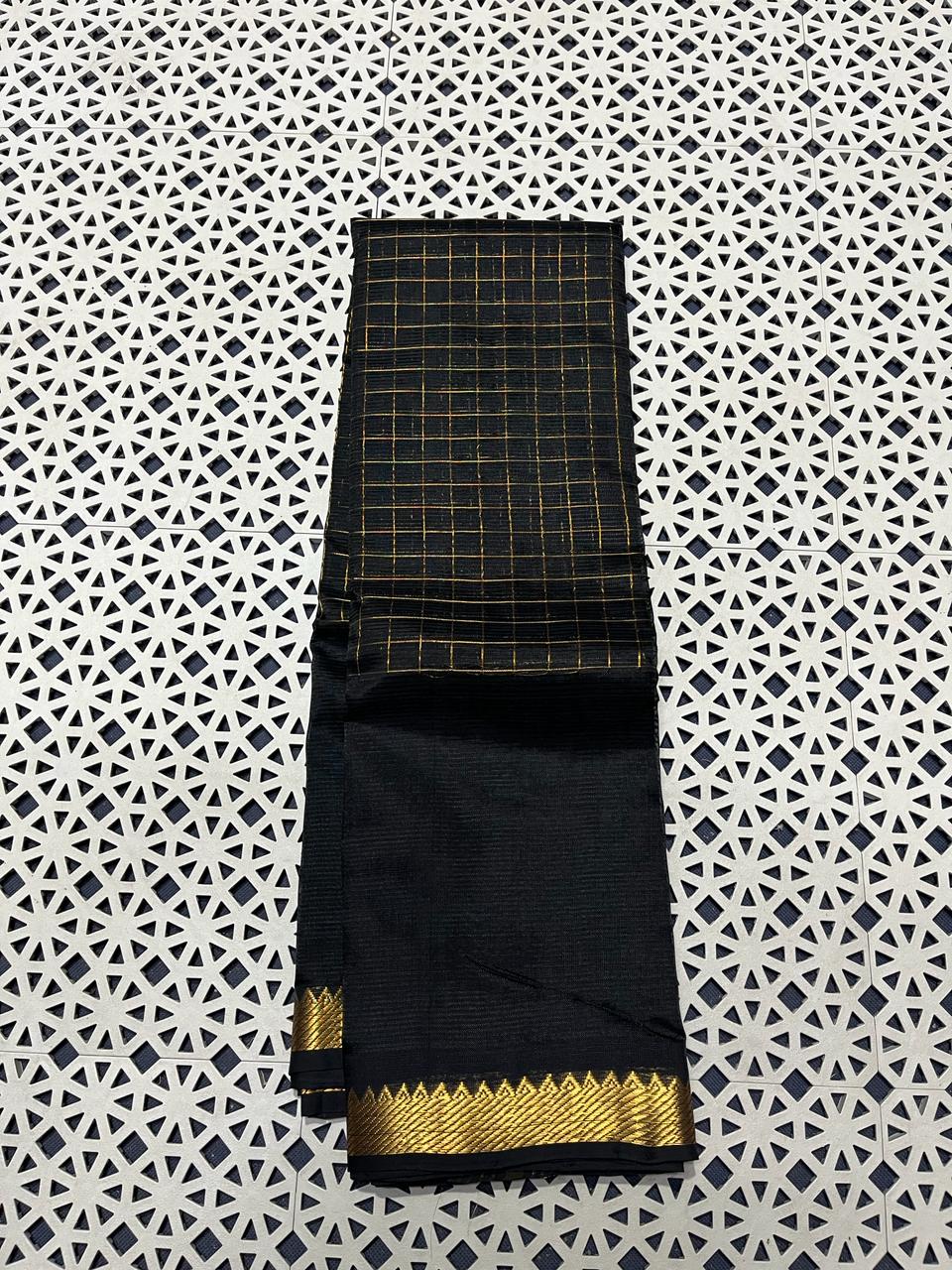 Mangalagiri  Pattu Checked Sarees