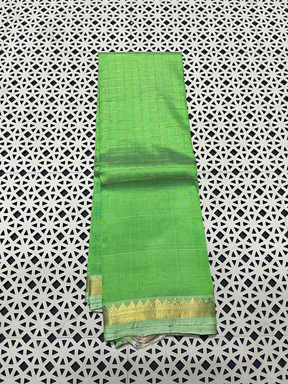 Mangalagiri  Pattu Checked Sarees