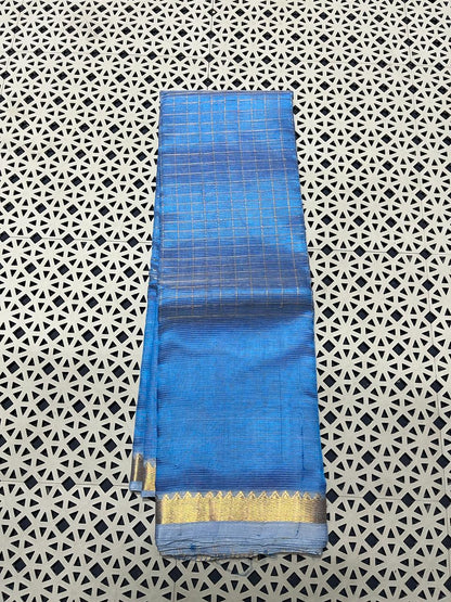 Mangalagiri  Pattu Checked Sarees