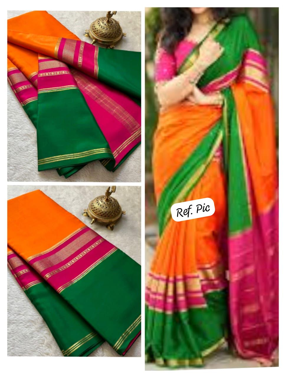 KSIC 3D Pattern Pure Mysore Silk Sarees