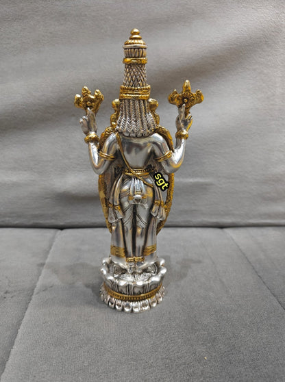 Lord Balaji Idol Gold and Silver Coated with Stone Works