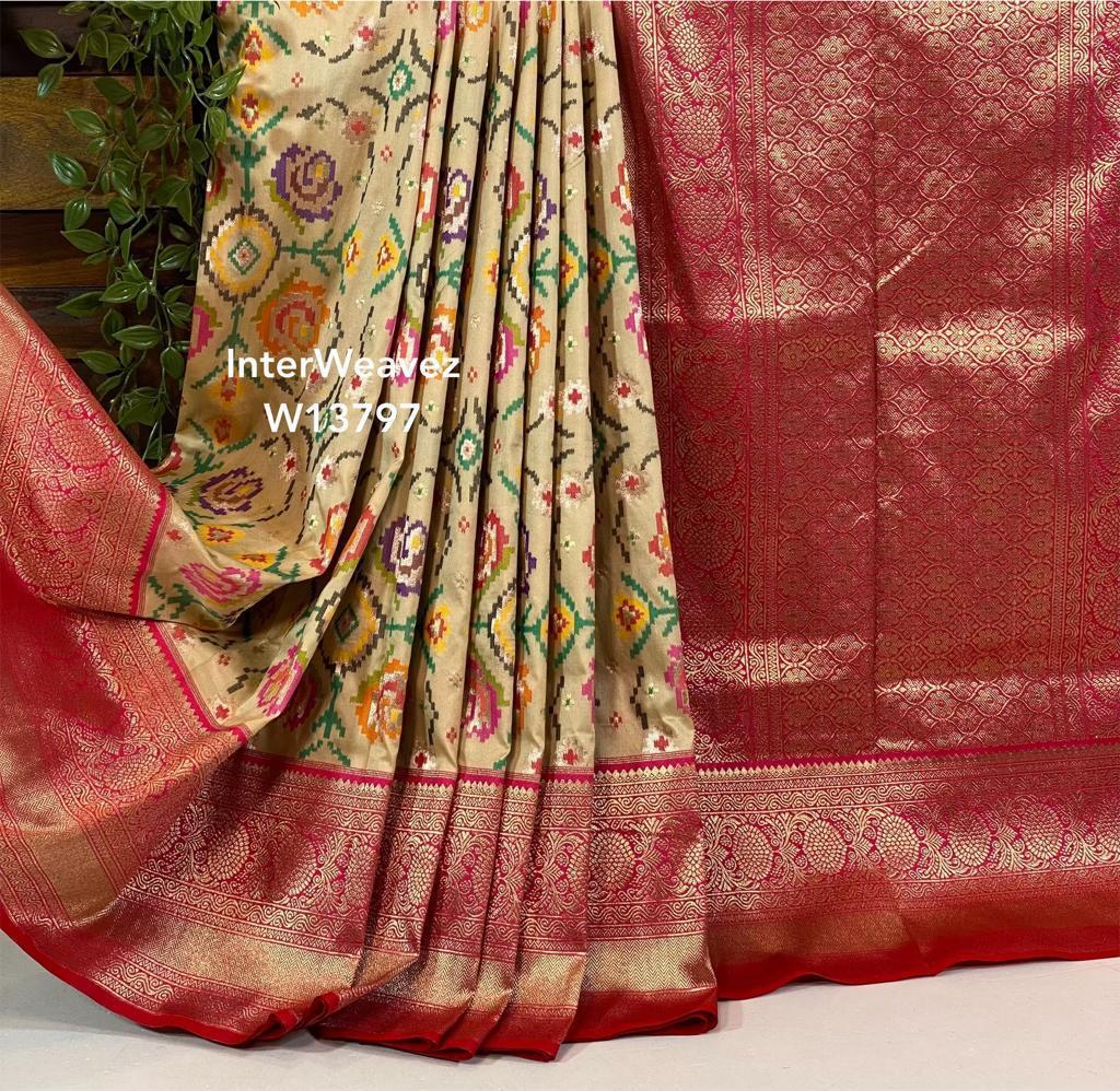 Banarasi Kathan Ikkat Style saree